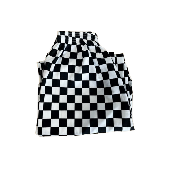 Black & White Checked Chef Trousers (38
