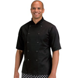 Chef Jacket Black Shot Sleeve Size 36" S / AA23-S / WV-WW-BSJ-36-C