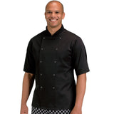 Chef Jacket Black Shot Sleeve Size 46" XL / AA23-XL / WV-WW-BSJ-46-C