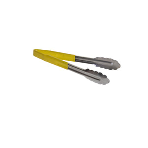 Tong Yellow 9" Antimicrobial Vinyl-Coated Stainless Steel / AM3774Y