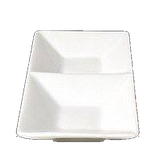 White Divided Dip Dish 14 cm x 8 cm/5 cm x 3", C88415 (pack of 6)