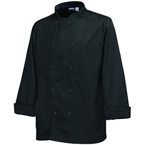 Chef Jacket Basic Stud Long Sleeve Black (with Cuff) Size XL 52" /AA24-52" / WV-WW-BLJ-52-C