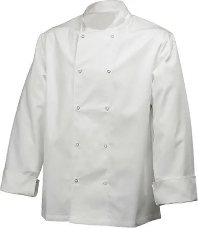 Chef Jacket Basic Stud Long Sleeve White Size XL 48