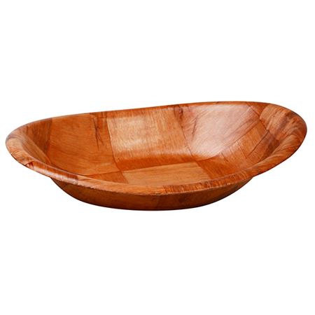 Woven wood oval bowl 13cm (L) x 18cm (W) / 5