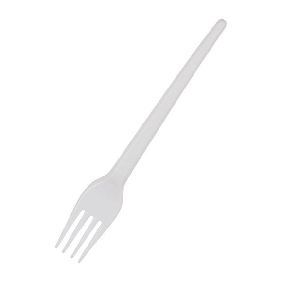 Plastic fork white Pack of 100 - 00243