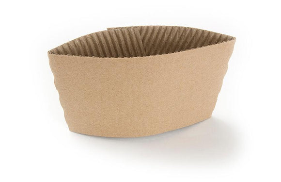 Coffee cup sleeves compostable for (12/16/20 oz Cups) pack of 100 - 01080
