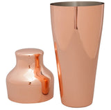 Cocktail Shaker Copper Plated Professional Art Deco Style 2 Piece 550ml