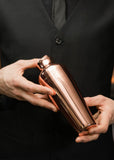 Cocktail Shaker Copper Plated Professional Art Deco Style 2 Piece 550ml