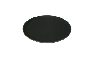 3591 11" Round Black Plastic Non Slip Tray