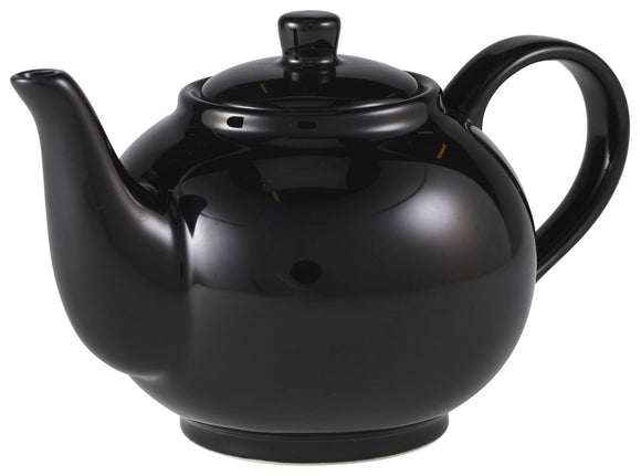 Genware Porcelain Black Teapot 45cl/15.75oz 18.5 x 11.5 x 10cm (L x W x H)