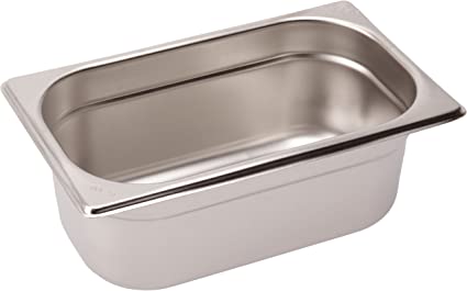 Gastronorm Pans 1/4, 100mm, 2.5lt capacity Stainless steel