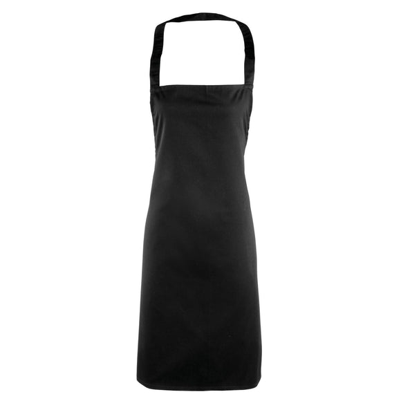 Bib apron black without pocket 90x100cm