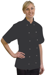 Chef Jacket Black Short Sleeve - XS