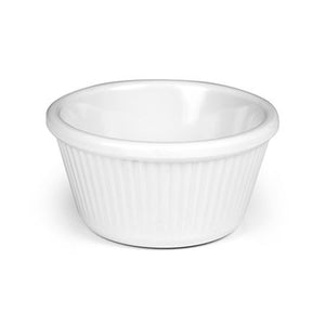 Ramekins 4 oz Ribbed White Melamine