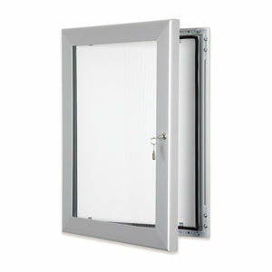 Silver Indoor/Outdoor Lockable Poster Display Case - 45 mm Frame SH047