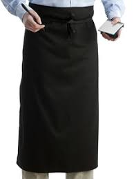 Premium black waist long aprons without pocket 90cm x H89cm