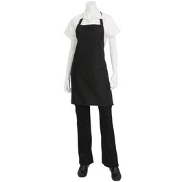 Bib apron black with pocket  70cmx H76cm Short Apron