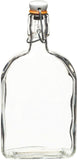 Glass bottle with a ceramic flip top lid