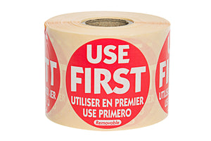 Use First Food Labels Catering Red Stickers Roll of 500